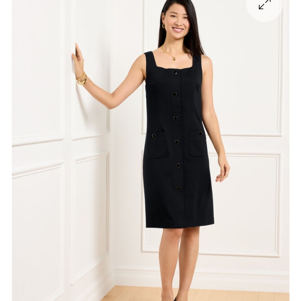 Talbots Black Sleeveless Midi Dress Size 12